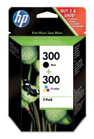 HP 300 2-pack Black/Tri-color Original Ink Cartridges - Pigment-based ink - Dye-based ink - 200 pages - 165 pages - 2 pc(s) - Combo pack