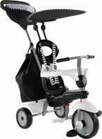  smarTrike - 4 in1 Dreirad Vanilla Plus schwarz-weiß mit Flüsterrädern, Getränkehalter, Sonnendach, 