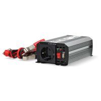 Nedis Power Inverter änderte Sinus-Wellen / Eingangsspannung: 12 V DC / Geräteausgangsanschluss: Type F (CEE 7/3) / USB-A / 230 V AC 50 Hz / 300 W / Spitzenleistung: 600 W / Batterieklemmen + Zigarettenanzünder / Silber