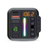 Nedis Kfz Audio FM Transmitter / Fest / freisprechend / 1 " / Amber Screen / Bluetooth® / PD 18 W / PD 24 W / Schnellladung / Bass Boost / Google Assistant / Siri / Schwarz