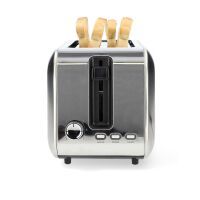 Nedis Toaster / 4 Brotscheiben / 2 Lange Schlitze / Bräunungsstufen: 7 / Auftaufunktion / Aluminium / Silber