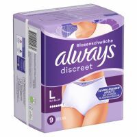 Always Discreet Inkontinenz-Höschen Plus, Für Frauen, 0% Duftstoffe und Farbstoffe, L, 8 Höschen
