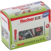 Multipack FISCHER DÜBEL MIT SCHRAUBE (DUOPOWER  6X30 S) - 50 Stück