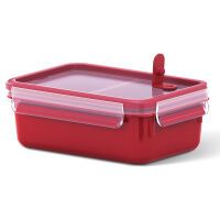 EMSA 517774 - Lunch container - Adult - Red,Transparent - Polypropylene (PP),Thermoplastic elastomer (TPE) - Monotone - Rectangular