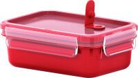 EMSA 517771 - Lunch container - Adult - Red,Transparent - Polypropylene (PP),Thermoplastic elastomer (TPE) - Monotone - Rectangular