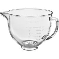 KitchenAid Küchenmaschinen-Zubehör 5KSM5GB Glasschüssel 4,8 l + Silikondeckel f. Artisan