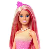 Mattel Barbie Royal-Puppe mit Haaren in Pink und Blond, Rock mit Schmetterlingsmuster und Zubehör