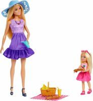 Mattel Barbie-Puppen und Accessoires aus der Reihe Family & Friends, Spielset im Picknick-Thema mit 