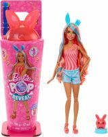 Mattel Barbie Pop Reveal Shakes-Serie, Set aus Puppe & Accessoires, duftende helle Häschen-Modepuppe