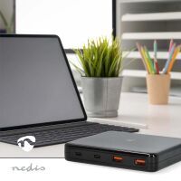 Nedis Tischladegerät / 65 W / GaN / 1.5 / 2.0 / 2.5 / 3.0 / 3.25 A A / Anzahl der Ausgänge: 4 / USB-A / USB-C™ / Euro / 1.50 m / Automatische Spannungswahl