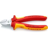 KNIPEX 70 06 160 - Diagonal-cutting pliers - Chromium-vanadium steel - Plastic - Red/Orange - 16 cm - 216 g