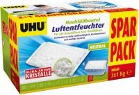 UHU Luftentfeuchter Nachfüllbeutel, Verhindert Feuchtigkeit und muffige Gerüche, 3 x 1000 g Sparpack