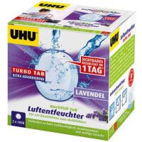 UHU Luftentfeuchter Ambiance Nachfülltabs, Bekämpft Feuchtigkeit und Schimmel in Wohnräumen, 2 x 100 g, mit Lavendelduft 