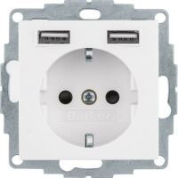 Berker 48038989 Steckdose SCHUKO/USB S.1 polarweiß gl.