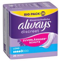 Multipack 3x Always Discreet Inkontinenzeinlagen Für Frauen Long 26 Stück Rundumschutz Unglaubliche Diskretion 