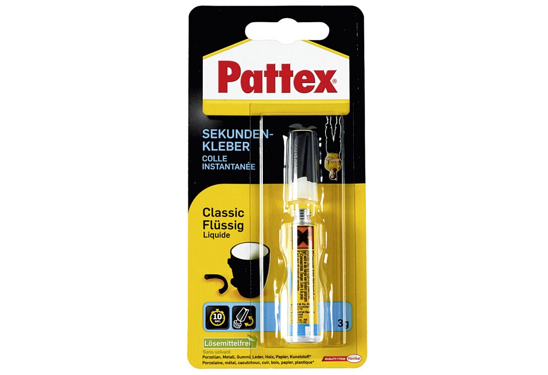 Pattex Sekundenkleber Classic Flüssig WA97, Tube mit 3g