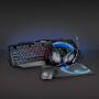 Nedis Gaming Combo Kit / 4-in-1 / Tastatur, Headset, Maus und Mauspad / Blau / Schwarz / QWERTY / IT-Layout