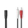 Nedis Stereo-Audiokabel| 2x RCA Stecker| 3.5 mm Buchse| Vernickelt| 0.20 m| rund| - Audio/Multimedia