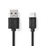 Nedis CCGB60600BK01 - 0.1 m - USB C - USB A - USB 2.0 - Black