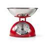 Nedis KASC110RD - Mechanical kitchen scale - 5 kg - 25 g - Red - Stainless steel - Stainless steel - Steel - Countertop