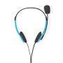 Nedis PC-Headset / Auf Ohr / Stereo / 2x 3.5 mm / Klappbarer Mikrofon / Blau