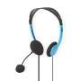 Nedis PC-Headset / Auf Ohr / Stereo / 2x 3.5 mm / Klappbarer Mikrofon / Blau