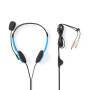 Nedis PC-Headset / Auf Ohr / Stereo / 2x 3.5 mm / Klappbarer Mikrofon / Blau