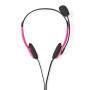 Nedis PC-Headset / Auf Ohr / Stereo / 2x 3.5 mm / Klappbarer Mikrofon / Pink