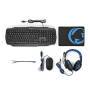 Nedis Gaming Combo Kit / 4-in-1 / Tastatur, Headset, Maus und Mauspad / Blau / Schwarz / QWERTY / IT-Layout