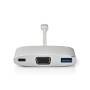 Nedis CCTB64760AL02 - 0.2 m - USB C - USB A - 5 Mbit/s - Aluminium