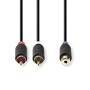 Nedis Stereo-Audiokabel| 2x RCA Stecker| Cinch Buchse| Vergoldet| 0.20 m| rund| - Cable - Audio/Multimedia