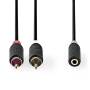 Nedis Stereo-Audiokabel| 2x RCA Stecker| 3.5 mm Buchse| Vergoldet| 0.20 m| rund| - Cable - Audio/Multimedia