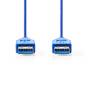 Nedis USB-Kabel / USB 3.2 Gen 1 / USB-A Stecker / USB-A Stecker / 5 Gbps / Vernickelt / 1.00 m / Rund / PVC / Blau / Umschlag