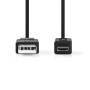 Nedis USB-Kabel / USB 2.0 / USB-A Stecker / USB Micro-A / 480 Mbps / Vernickelt / 2.00 m / Rund / PVC / Schwarz / Plastikbeutel