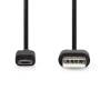 Nedis USB-Kabel / USB 2.0 / USB-A Stecker / USB Micro-B Stecker / 9 W / 480 Mbps / Vernickelt / 5.00 m / Rund / PVC / Schwarz / Umschlag