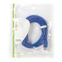 Nedis USB-Kabel / USB 3.2 Gen 1 / USB-A Stecker / USB-B Stecker / 5 Gbps / Vernickelt / 3.00 m / Rund / PVC / Blau / Umschlag