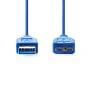 Nedis USB-Kabel / USB 3.2 Gen 1 / USB-A Stecker / USB Micro-B Stecker / 5 Gbps / Vernickelt / 5.00 m / Rund / PVC / Blau / Umschlag