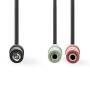 Nedis Stereo-Audiokabel| 3.5 mm Stecker| 2x 3.5 Buchse| Vernickelt| 0.20 m| rund| - Audio/Multimedia