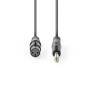 Nedis Unausgeglichen Audiokabel / XLR 3-Pin Buchse / 6.35 mm Stecker / Vernickelt / 3.00 m / Rund / PVC / Dunkelgrau / Kartonhülle