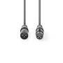 Nedis Balanced Audio-Kabel / XLR 3-Pin Stecker / XLR 3-Pin Buchse / Vernickelt / 1.50 m / Rund / PVC / Dunkelgrau / Kartonhülle