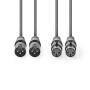 Nedis Balanced Audio-Kabel / 2x XLR 3-Pin Stecker / 2x XLR 3-Pin Buchse / Vernickelt / 3.00 m / Rund / PVC / Dunkelgrau / Kartonhülle