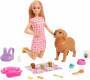 Mattel Barbie Puppe (blond) mit Hund und Welpen