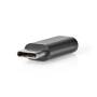 Nedis USB-C™ Adapter / USB 2.0 / USB-C™ Stecker / USB Micro-B Buchse / 480 Mbps / Rund / Vergoldet / Anthrazit / Box