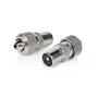 Nedis IEC Coax Stecker| gerade|| Vernickelt| 75 Ohm| Schraube|