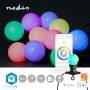 Nedis SmartLife-Dekorationsleuchten / Party-Lichter / Wi-Fi / RGB / Weiss / 10 LED's / 9.00 m / Android™ / Lampendurchmesser: 50 mm