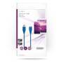 Nedis USB-Kabel / USB 3.2 Gen 1 / USB-A Stecker / USB Micro-B Stecker / 5 Gbps / Vernickelt / 5.00 m / Rund / PVC / Blau / Umschlag