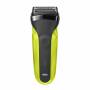 Braun Series 3 300 Electric Shaver - Razor for Men - Black/Volt Green - Foil shaver - Buttons - Black - Green - LED - Charging - Power - AC/Battery