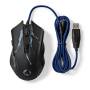 Nedis Gaming Mouse / Verdrahtet / 1200 / 1800 / 2400 / 3600 dpi / Einstellbar DPI / Anzahl Knöpfe: 6 / Programmierbare Tasten / Rechtshändig / 1.50 m / LED