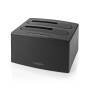 Nedis Festplatten-Dockingstation / USB 3.2 Gen1 / USB Type-A / 2 Festplatten / 2.5 / 3.5 " / USB 3.2 Gen1 / Docking / Desktop