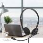 Nedis PC-Headset / Auf Ohr / Stereo / USB Type-A / USB Type-C™ / Klappbarer Mikrofon / Schwarz